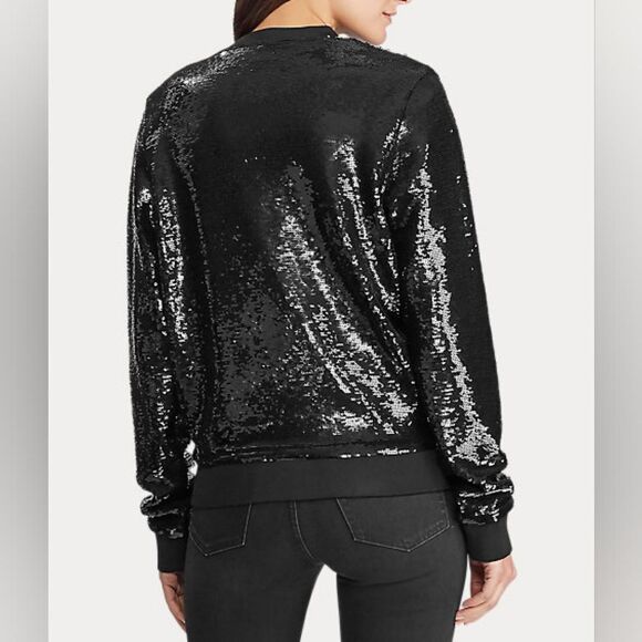 Lauren Ralph Lauren Sequined Bomber Size L - Picture 7 of 16